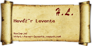 Hevér Levente névjegykártya